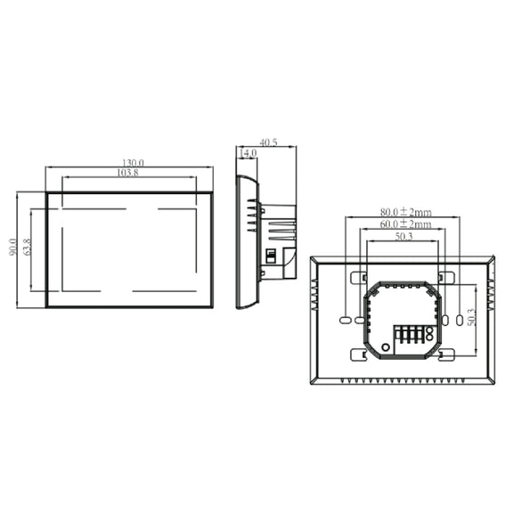 BHT-8000-GA-SS Brushed Stainless Steel Mirror Control Water Heating Energy-saving and Environmentally-friendly Smart Home Negative Display LCD Screen Round Room Thermostat without WiFi