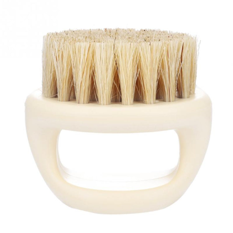 Men Ring Design Portable Boar Brush White ABS Haircut Cleaning Shaving Brush(White) - free shipping - PMC TechLife - Order now!