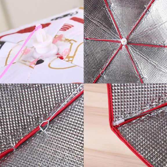 Folding Food Cover Keep Foods Warm Aluminum Foil Cover, Blue Tableware Pattern, Size: 60*60*17cm