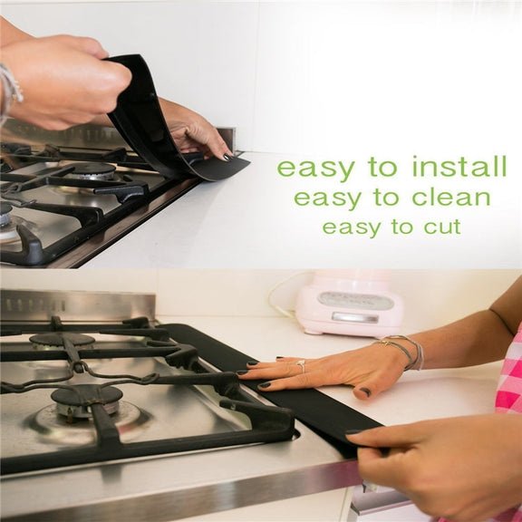 Gas Stove Slit Strip Antifouling Dustproof Water-resistant Kitchen Black Sealing Strip, Size: 53.5*5*1cm(Black)