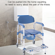 Elderly Toilet Seat Aluminum Alloy Wheelchair Pregnant Women Shower Chair with Wheels