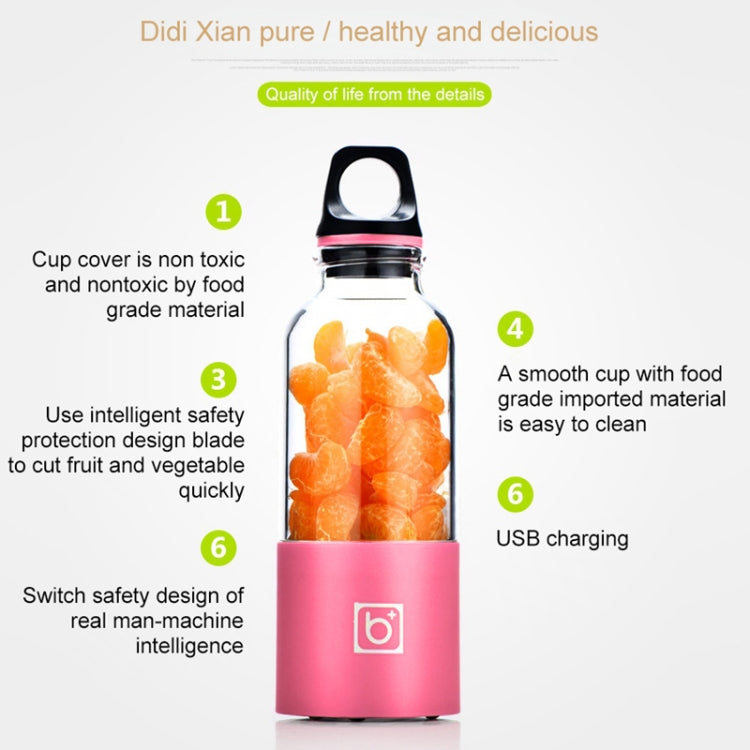 Bingo 500ml Mini Portable USB Rechargeable Electric Juicer Cup  Juicer Blender, 22000 Revolutions Per Minute(Pink) - free shipping - PMC TechLife - Order now!