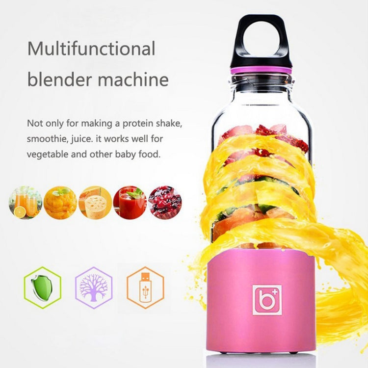 Bingo 500ml Mini Portable USB Rechargeable Electric Juicer Cup  Juicer Blender, 22000 Revolutions Per Minute(Pink)
