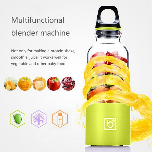 Bingo 500ml Mini Portable USB Rechargeable Electric Juicer Cup  Juicer Blender, 22000 Revolutions Per Minute(Green)