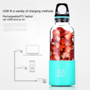 Bingo 500ml Mini Portable USB Rechargeable Electric Juicer Cup  Juicer Blender, 22000 Revolutions Per Minute(Blue)