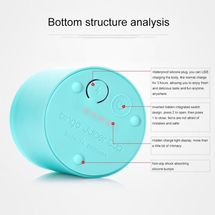 Bingo 500ml Mini Portable USB Rechargeable Electric Juicer Cup  Juicer Blender, 22000 Revolutions Per Minute(Blue) - free shipping - PMC TechLife - Order now!