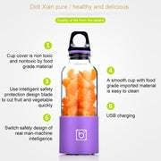 Bingo 500ml Mini Portable USB Rechargeable Electric Juicer Cup  Juicer Blender, 22000 Revolutions Per Minute(Purple)