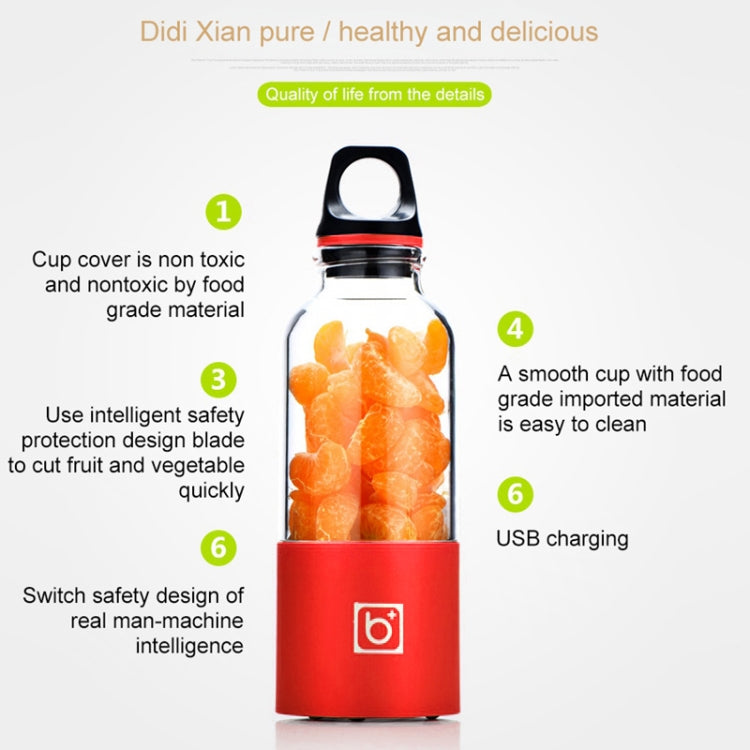 Bingo 500ml Mini Portable USB Rechargeable Electric Juicer Cup  Juicer Blender, 22000 Revolutions Per Minute(Red) - free shipping - PMC TechLife - Order now!