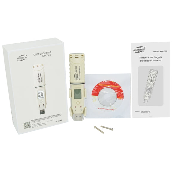 BENETECH GM1366 USB Digital Temperature and Humidity Recorder Meter with Alarm