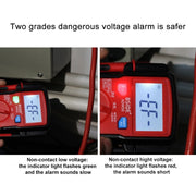 BSIDE ADMS6 High-precision Fully Automatic Small Digital Intelligent Multimeter with HD Digital Display & Shockproof Cover, Support Function Range Switch & Double-sided Pen Holder (Red)