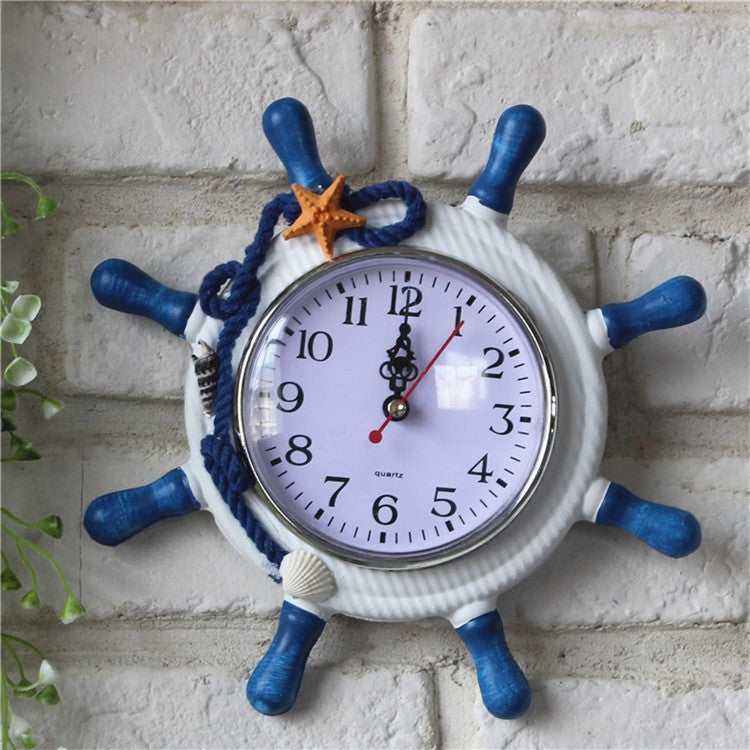 Wooden Helmsman Ship Wheel Shape Decorative Living Room Wall Clock, Size: 22*22*2.5cm - Wall Clock by PMc TechLife | Online Shopping South Africa | PMc TechLife | Buy Now Pay Later Mobicred