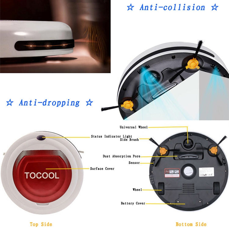 TOCOOL TC-350 Smart Vacuum Cleaner Household Sweeping Cleaning Robot with Remote Control(Orange) - free shipping - PMC Jewellery - Order now!