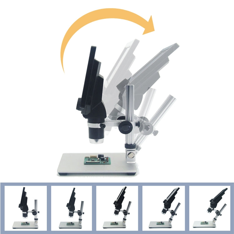 G1200 7 inch LCD Screen 1200X Portable Electronic Digital Desktop Stand Microscope, UK Plug
