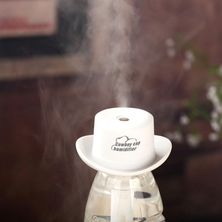 DC 5V USB Cowboy Cap Mini Humidifier Aromatherapy Air Purifier Humidifier for Office / Home Room / Car / Travel(White) - Air Purifiers & Accessories by PMC TechLife | Online Shopping South Africa | PMC TechLife | Buy Now Pay Later Mobicred