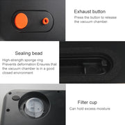 Household Commercial Food Vacuum Plastic Packaging Machine Sealer Closer Machine, EU Plug (Black)