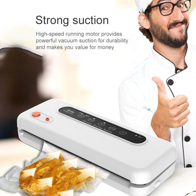 Household Commercial Food Vacuum Plastic Packaging Machine Sealer Closer Machine, US Plug (White)