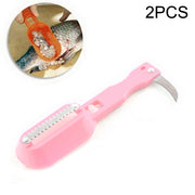 2 PCS Kitchen Essential Fish Scraper Fish Scale Planing Knife with Cover (Pink)