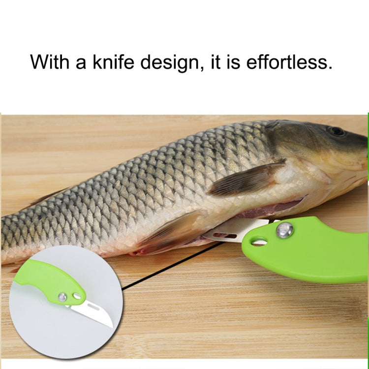 2 PCS Kitchen Essential Fish Scraper Fish Scale Planing Knife with Cover (Green)