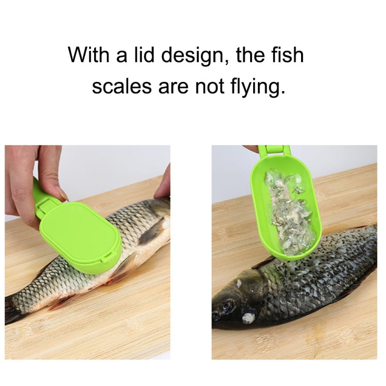 2 PCS Kitchen Essential Fish Scraper Fish Scale Planing Knife with Cover (Green)