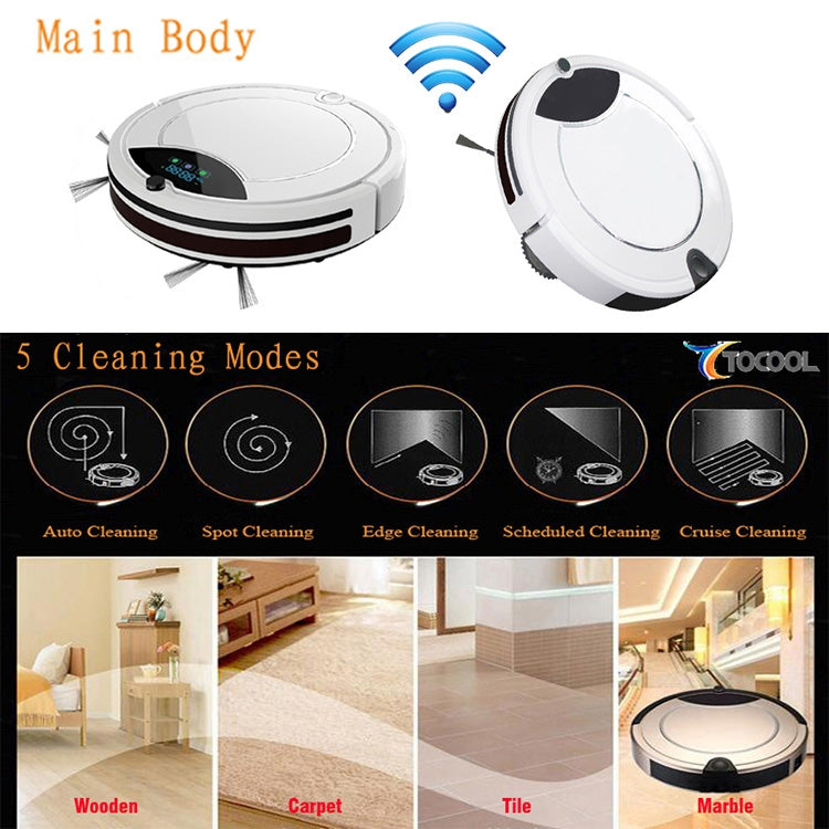 TOCOOL TC-450 Smart Vacuum Cleaner Touch Display Household Sweeping Cleaning Robot with Remote Control(Black) - free shipping - PMC Jewellery - Order now!