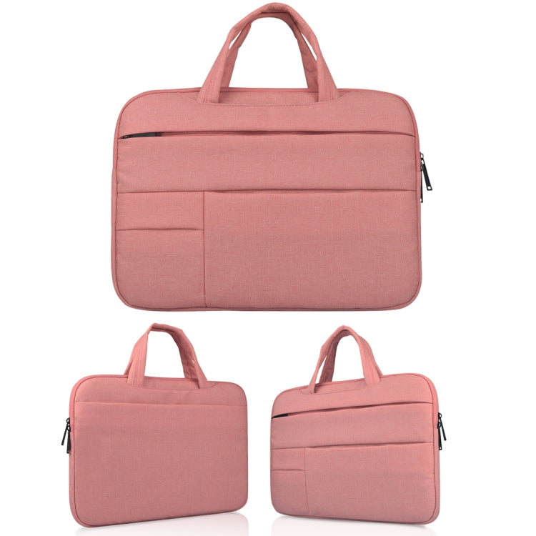 Universal Multiple Pockets Wearable Oxford Cloth Soft Portable Leisurely Handle Laptop Tablet Bag, For 12 inch and Below Macbook, Samsung, Lenovo, Sony, DELL Alienware, CHUWI, ASUS, HP (Pink) - 12.1 inch by PMC TechLife | Online Shopping South Africa | PMC TechLife | Buy Now Pay Later Mobicred
