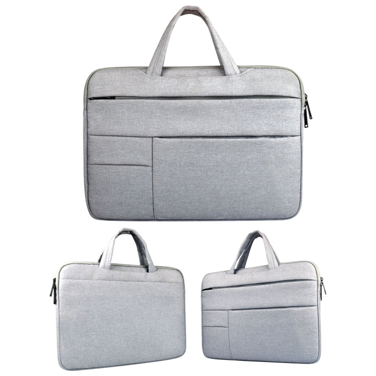 Universal Multiple Pockets Wearable Oxford Cloth Soft Portable Leisurely Handle Laptop Tablet Bag, For 15.6 inch and Below Macbook, Samsung, Lenovo, Sony, DELL Alienware, CHUWI, ASUS, HP (Grey) - 15.6 - 17 inch by PMC TechLife | Online Shopping South Africa | PMC TechLife | Buy Now Pay Later Mobicred