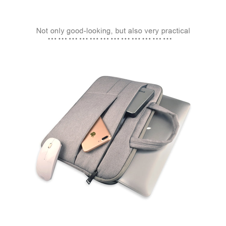 Universal Multiple Pockets Wearable Oxford Cloth Soft Portable Leisurely Handle Laptop Tablet Bag, For 15.6 inch and Below Macbook, Samsung, Lenovo, Sony, DELL Alienware, CHUWI, ASUS, HP (Grey)