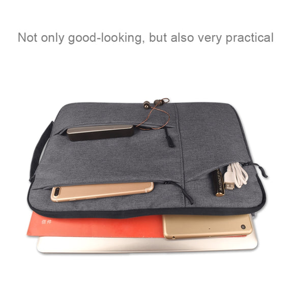 Universal Multiple Pockets Wearable Oxford Cloth Soft Portable Simple Business Laptop Tablet Bag, For 12 inch and Below Macbook, Samsung, Lenovo, Sony, DELL Alienware, CHUWI, ASUS, HP(Grey)