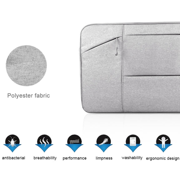 Universal Multiple Pockets Wearable Oxford Cloth Soft Portable Simple Business Laptop Tablet Bag, For 12 inch and Below Macbook, Samsung, Lenovo, Sony, DELL Alienware, CHUWI, ASUS, HP(Grey)