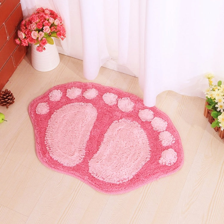 1390 Foot-shaped Non Slip Shaggy Soft Water Absorption Bedroom Bathroom Carpet Mat(Pink) - Mats by PMC TechLife | Online Shopping South Africa | PMC TechLife