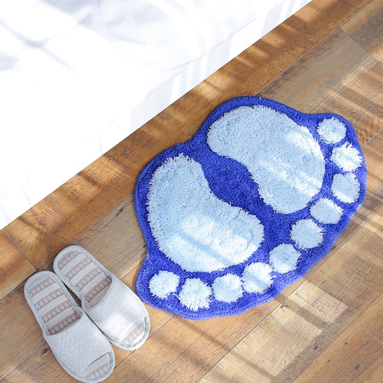 1390 Foot-shaped Non Slip Shaggy Soft Water Absorption Bedroom Bathroom Carpet Mat(Blue) - Mats by PMC TechLife | Online Shopping South Africa | PMC TechLife