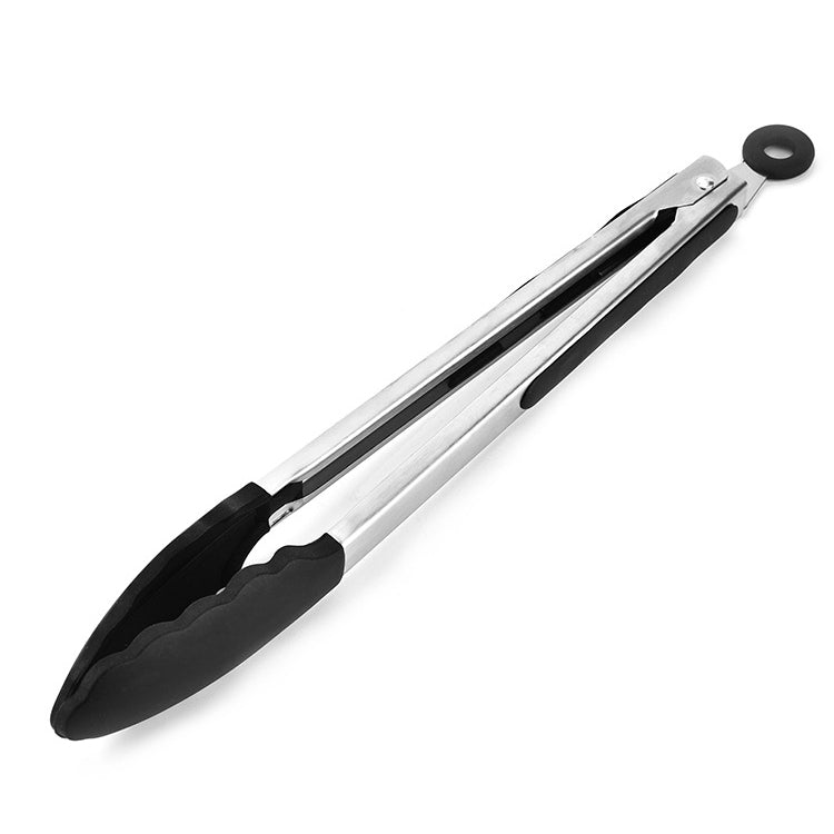 12 inch Silicone Non-slip Food Bread Barbecue BBQ Clip Tongs Kitchen Tools(Black) - Food Clips & Clips by PMC TechLife | Online Shopping South Africa | PMC TechLife | Buy Now Pay Later Mobicred