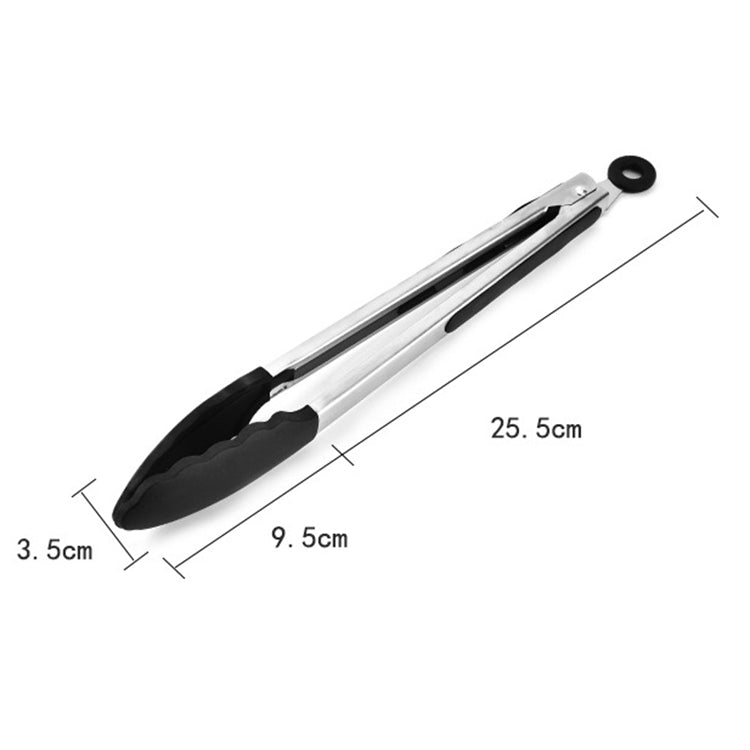 12 inch Silicone Non-slip Food Bread Barbecue BBQ Clip Tongs Kitchen Tools(Black) - Food Clips & Clips by PMC TechLife | Online Shopping South Africa | PMC TechLife | Buy Now Pay Later Mobicred