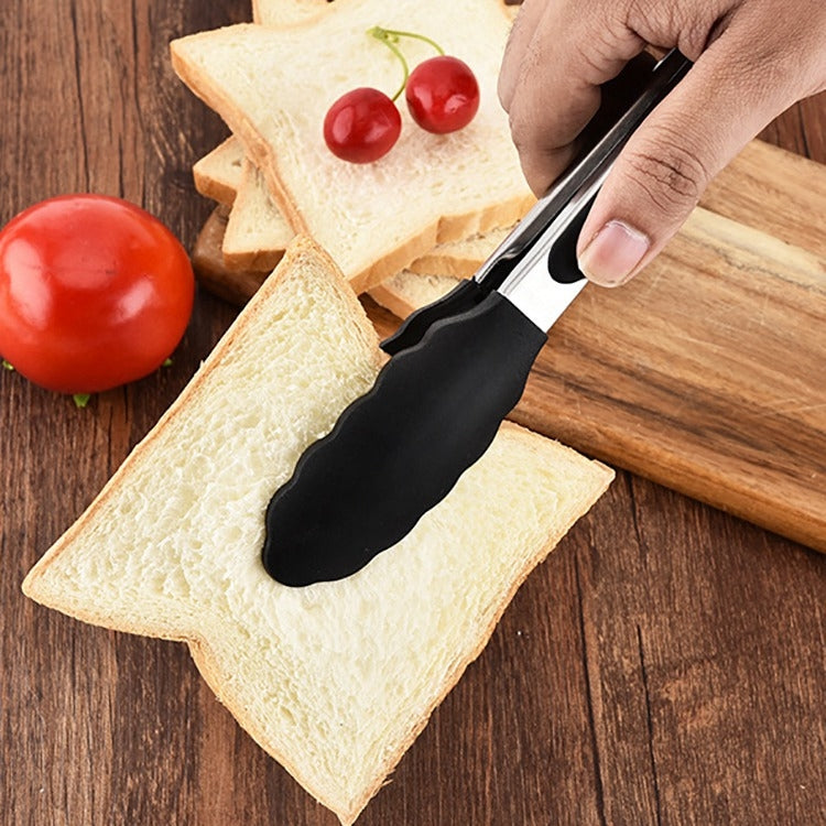 12 inch Silicone Non-slip Food Bread Barbecue BBQ Clip Tongs Kitchen Tools(Black) - Food Clips & Clips by PMC TechLife | Online Shopping South Africa | PMC TechLife | Buy Now Pay Later Mobicred