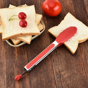 12 inch Silicone Non-slip Food Bread Barbecue BBQ Clip Tongs Kitchen Tools(Red)