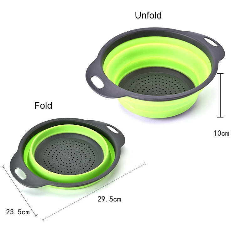 Creative Folding Vegetables Fruits Storage Basket Organizer Drain Basket, L, Size: 29.5*23.5*10cm (Green) - Gadgets by PMC TechLife | Online Shopping South Africa | PMC TechLife | Buy Now Pay Later Mobicred