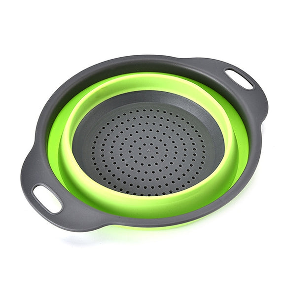 Creative Folding Vegetables Fruits Storage Basket Organizer Drain Basket, S, Size: 24.5*20*9cm (Green)