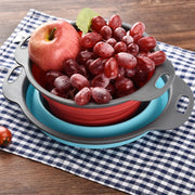 Creative Folding Vegetables Fruits Storage Basket Organizer Drain Basket, S, Size: 24.5*20*9cm (Green)