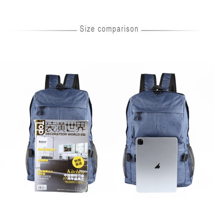 Universal Multi-Function Canvas Cloth Laptop Computer Shoulders Backpack Students Bag for 13-15 inch, Size: 36x25x10cm(Blue) - Backpack by PMC Jewellery | Online Shopping South Africa | PMC Jewellery | Buy Now Pay Later Mobicred