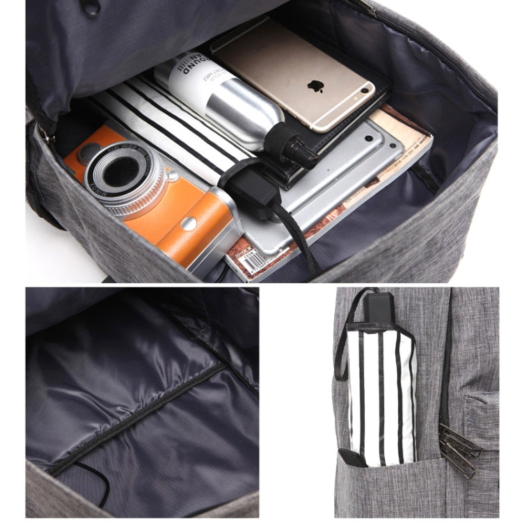 Universal Multi-Function Oxford Cloth Laptop Shoulders Bag Backpack with External USB Charging Port, Size: 45x31x16cm, For 15.6 inch and Below Macbook, Samsung, Lenovo, Sony, DELL Alienware, CHUWI, ASUS, HP(Grey)