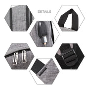 Universal Multi-Function Oxford Cloth Laptop Shoulders Bag Backpack with External USB Charging Port, Size: 45x31x16cm, For 15.6 inch and Below Macbook, Samsung, Lenovo, Sony, DELL Alienware, CHUWI, ASUS, HP(Grey)