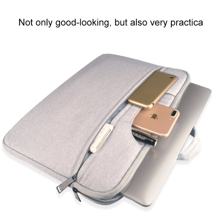 Breathable Wear-resistant Shoulder Handheld Zipper Laptop Bag, For 14 inch and Below Macbook, Samsung, Lenovo, Sony, DELL Alienware, CHUWI, ASUS, HP (Navy Blue) - 14.1 inch by PMC Jewellery | Online Shopping South Africa | PMC Jewellery | Buy Now Pay Later Mobicred