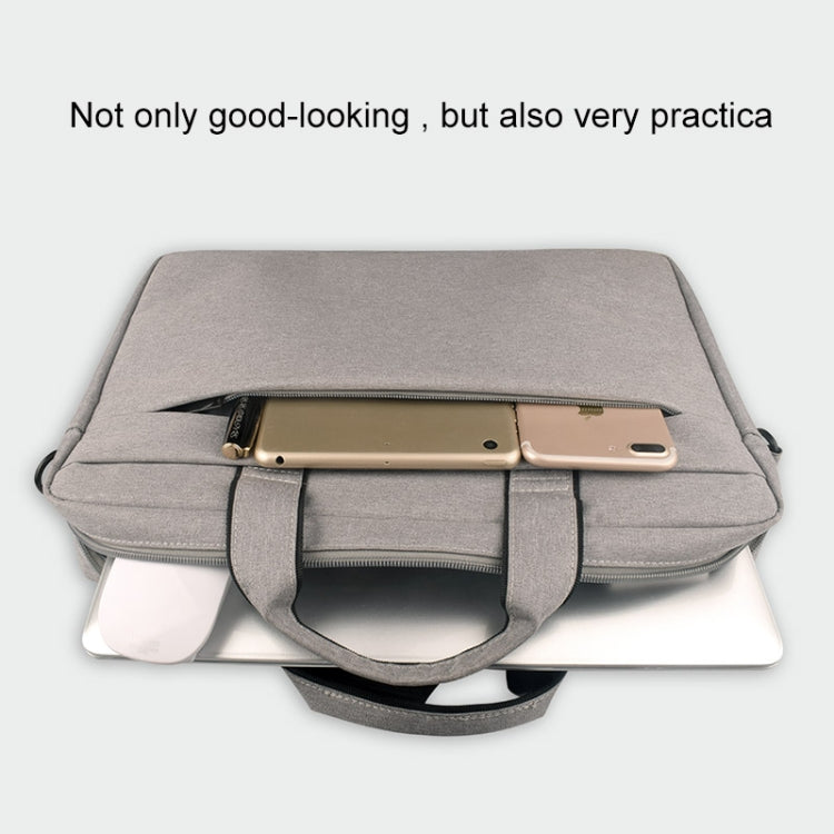 Breathable Wear-resistant Thin and Light Fashion Shoulder Handheld Zipper Laptop Bag with Shoulder Strap, For 14.0 inch and Below Macbook, Samsung, Lenovo, Sony, DELL Alienware, CHUWI, ASUS, HP(Black) - 14.1 inch by PMC Jewellery | Online Shopping South Africa | PMC Jewellery | Buy Now Pay Later Mobicred
