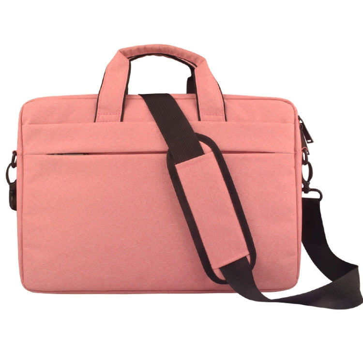 Breathable Wear-resistant Thin and Light Fashion Shoulder Handheld Zipper Laptop Bag with Shoulder Strap, For 14.0 inch and Below Macbook, Samsung, Lenovo, Sony, DELL Alienware, CHUWI, ASUS, HP (Pink) - 14.1 inch by PMC Jewellery | Online Shopping South Africa | PMC Jewellery | Buy Now Pay Later Mobicred