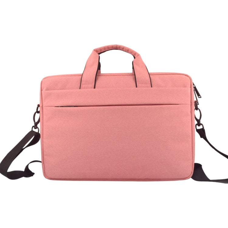 Breathable Wear-resistant Thin and Light Fashion Shoulder Handheld Zipper Laptop Bag with Shoulder Strap, For 14.0 inch and Below Macbook, Samsung, Lenovo, Sony, DELL Alienware, CHUWI, ASUS, HP (Pink) - 14.1 inch by PMC Jewellery | Online Shopping South Africa | PMC Jewellery | Buy Now Pay Later Mobicred