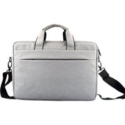 Breathable Wear-resistant Thin and Light Fashion Shoulder Handheld Zipper Laptop Bag with Shoulder Strap, For 14.0 inch and Below Macbook, Samsung, Lenovo, Sony, DELL Alienware, CHUWI, ASUS, HP (Grey)