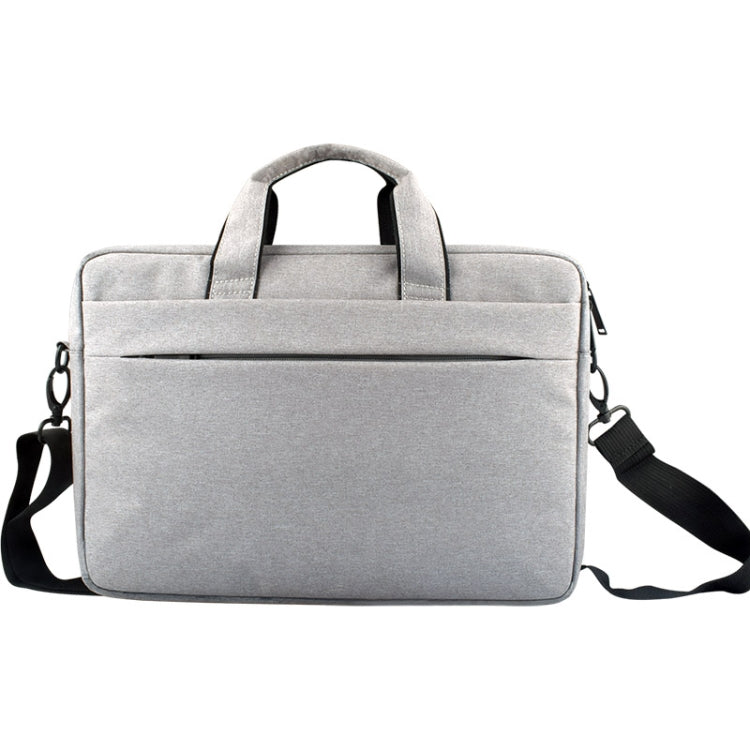 Breathable Wear-resistant Thin and Light Fashion Shoulder Handheld Zipper Laptop Bag with Shoulder Strap, For 14.0 inch and Below Macbook, Samsung, Lenovo, Sony, DELL Alienware, CHUWI, ASUS, HP (Grey)
