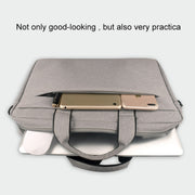 Breathable Wear-resistant Thin and Light Fashion Shoulder Handheld Zipper Laptop Bag with Shoulder Strap, For 14.0 inch and Below Macbook, Samsung, Lenovo, Sony, DELL Alienware, CHUWI, ASUS, HP (Grey)