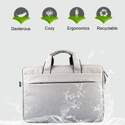 Breathable Wear-resistant Thin and Light Fashion Shoulder Handheld Zipper Laptop Bag with Shoulder Strap, For 14.0 inch and Below Macbook, Samsung, Lenovo, Sony, DELL Alienware, CHUWI, ASUS, HP (Grey)