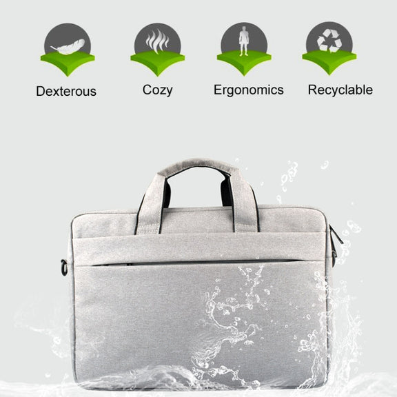 Breathable Wear-resistant Thin and Light Fashion Shoulder Handheld Zipper Laptop Bag with Shoulder Strap, For 14.0 inch and Below Macbook, Samsung, Lenovo, Sony, DELL Alienware, CHUWI, ASUS, HP (Grey)